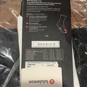 lululemon athletica White Ribbed Crew Socks